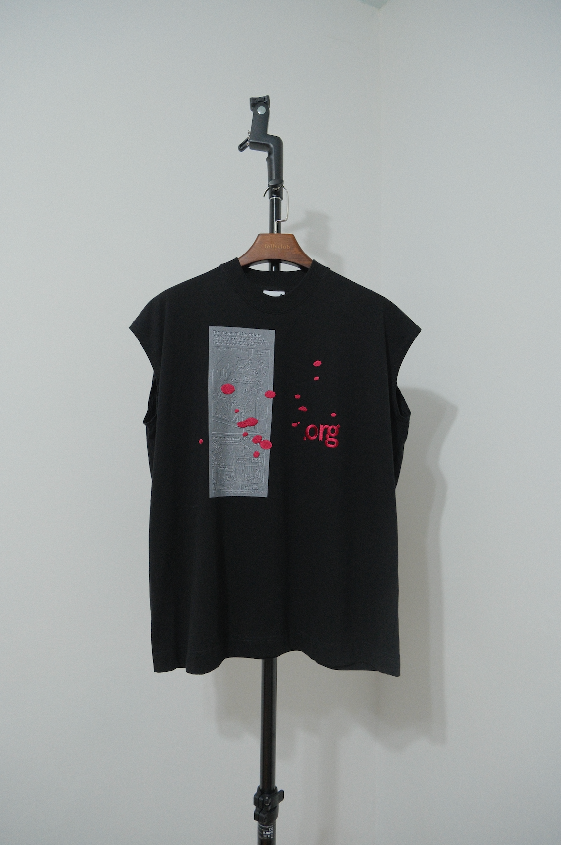 #93 全新 nul1.org 刺繡寬肩背心 M號