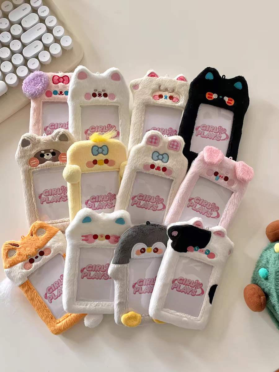 動物毛絨卡套 附鑰匙圈 正版