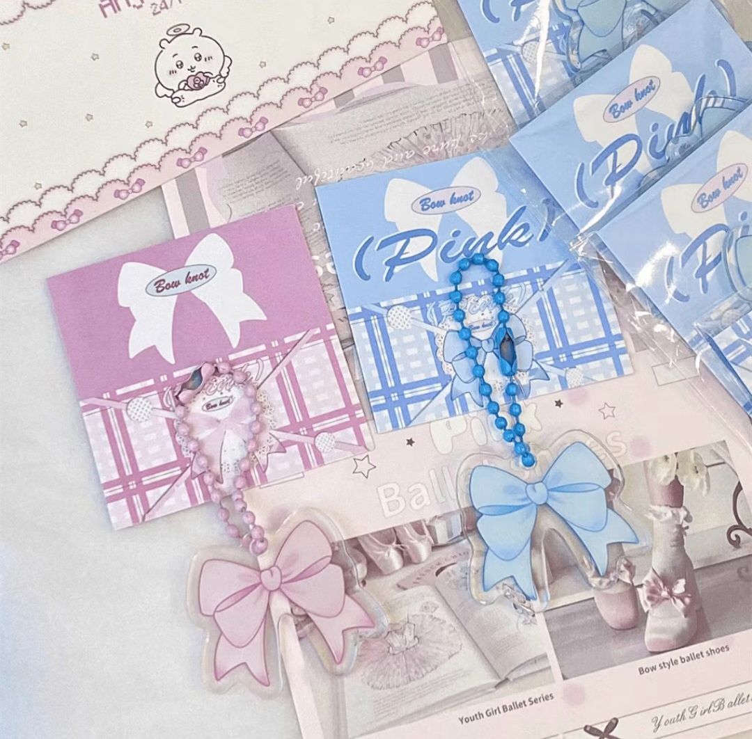 蝴蝶結吊飾 附珠鏈