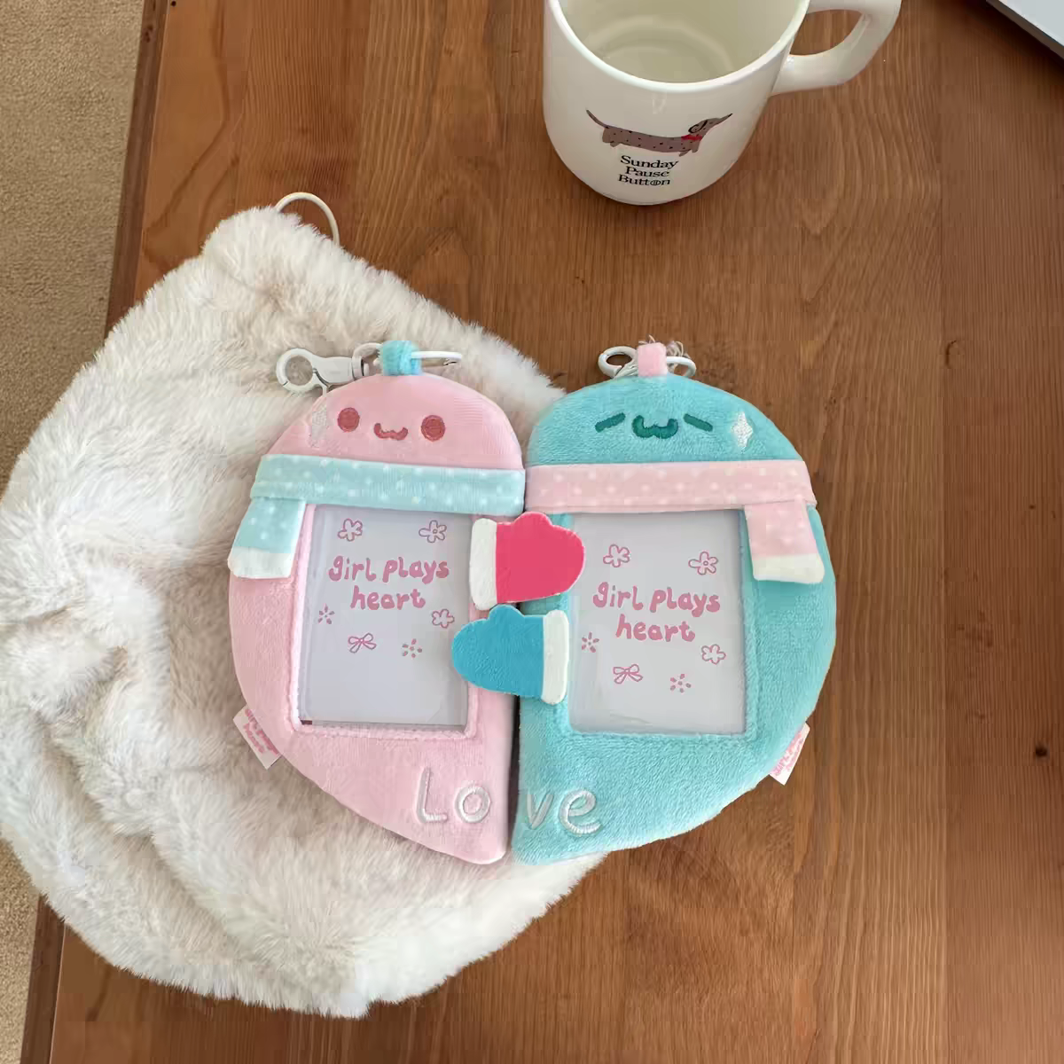 CP毛絨卡套一組兩個 正版 有鑰匙圈