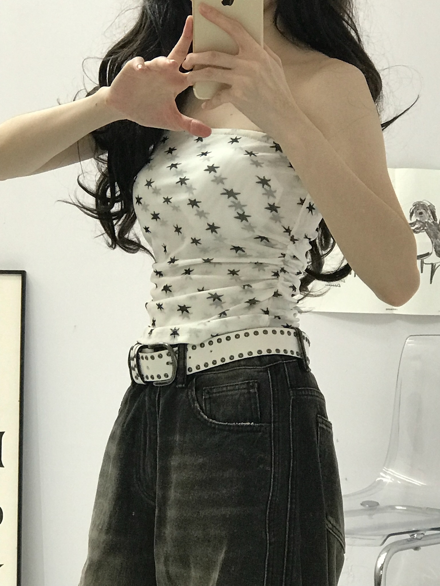 星星網紗平口上衣⭑⭒