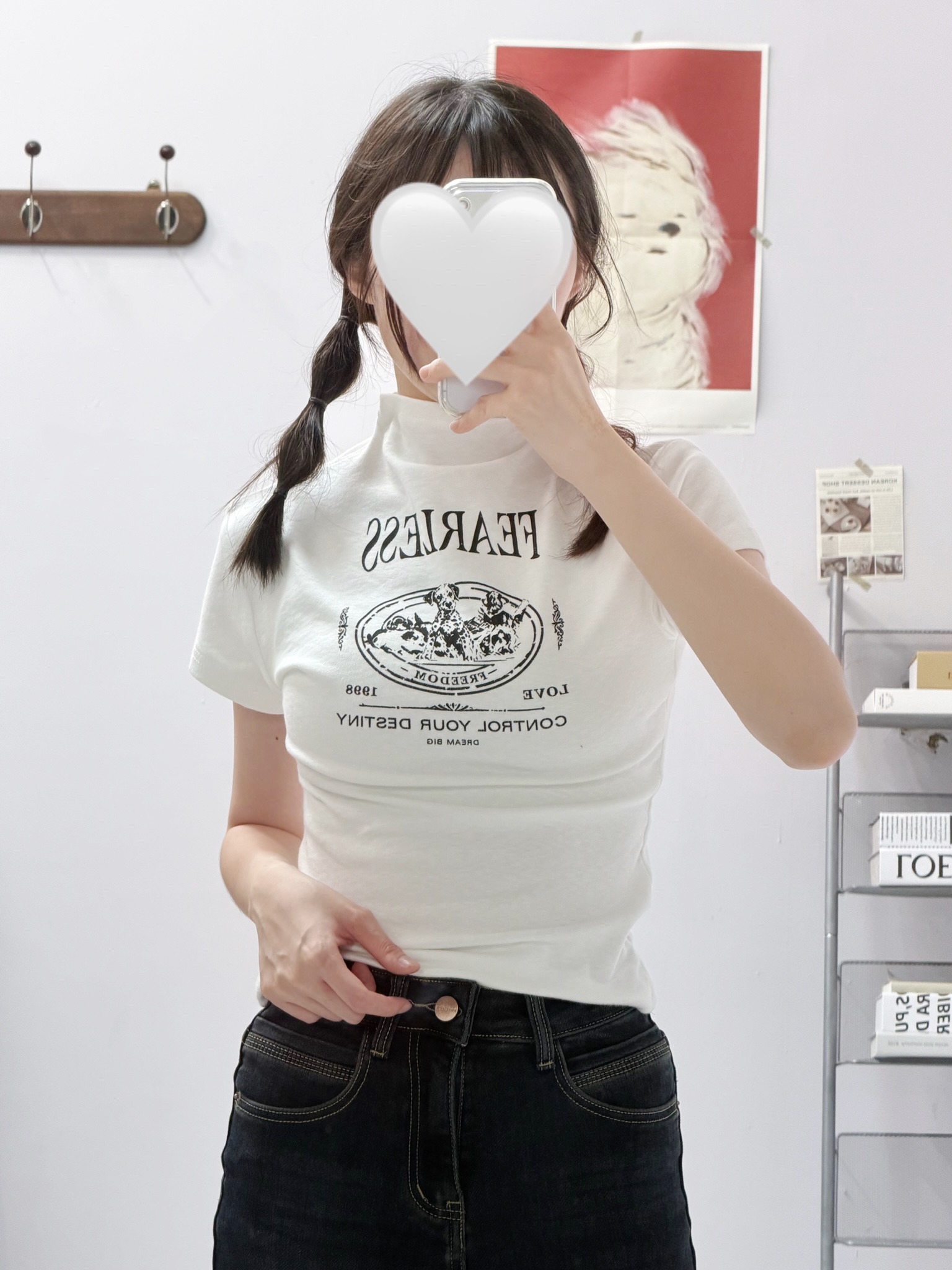 高領百搭狗狗短T