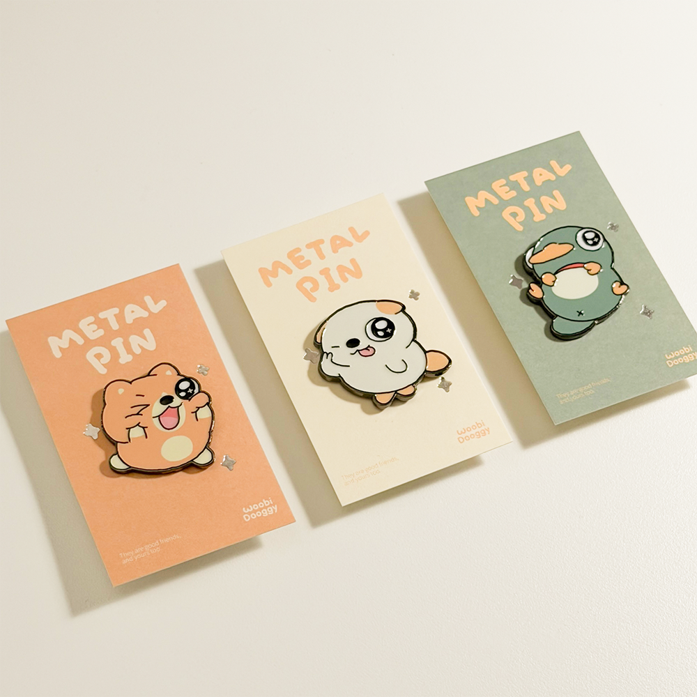 大大眼睛金屬胸針