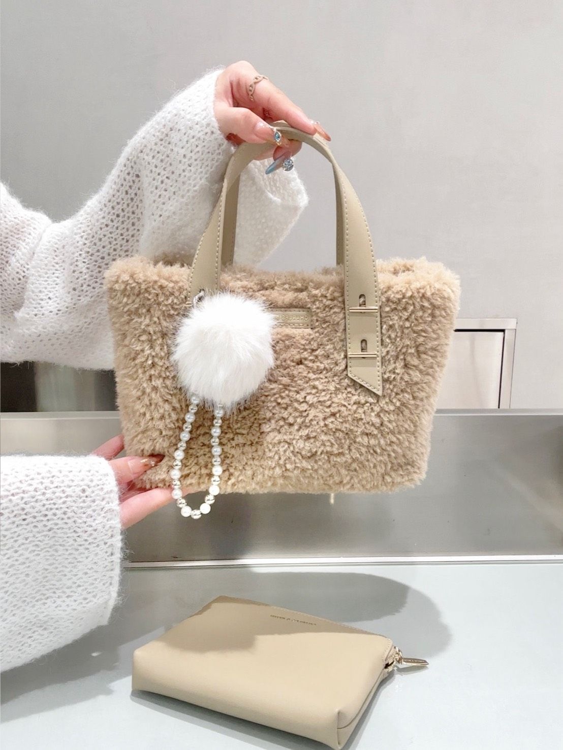 ＜預購＞小ck 小熊包 附贈奶茶色收納包