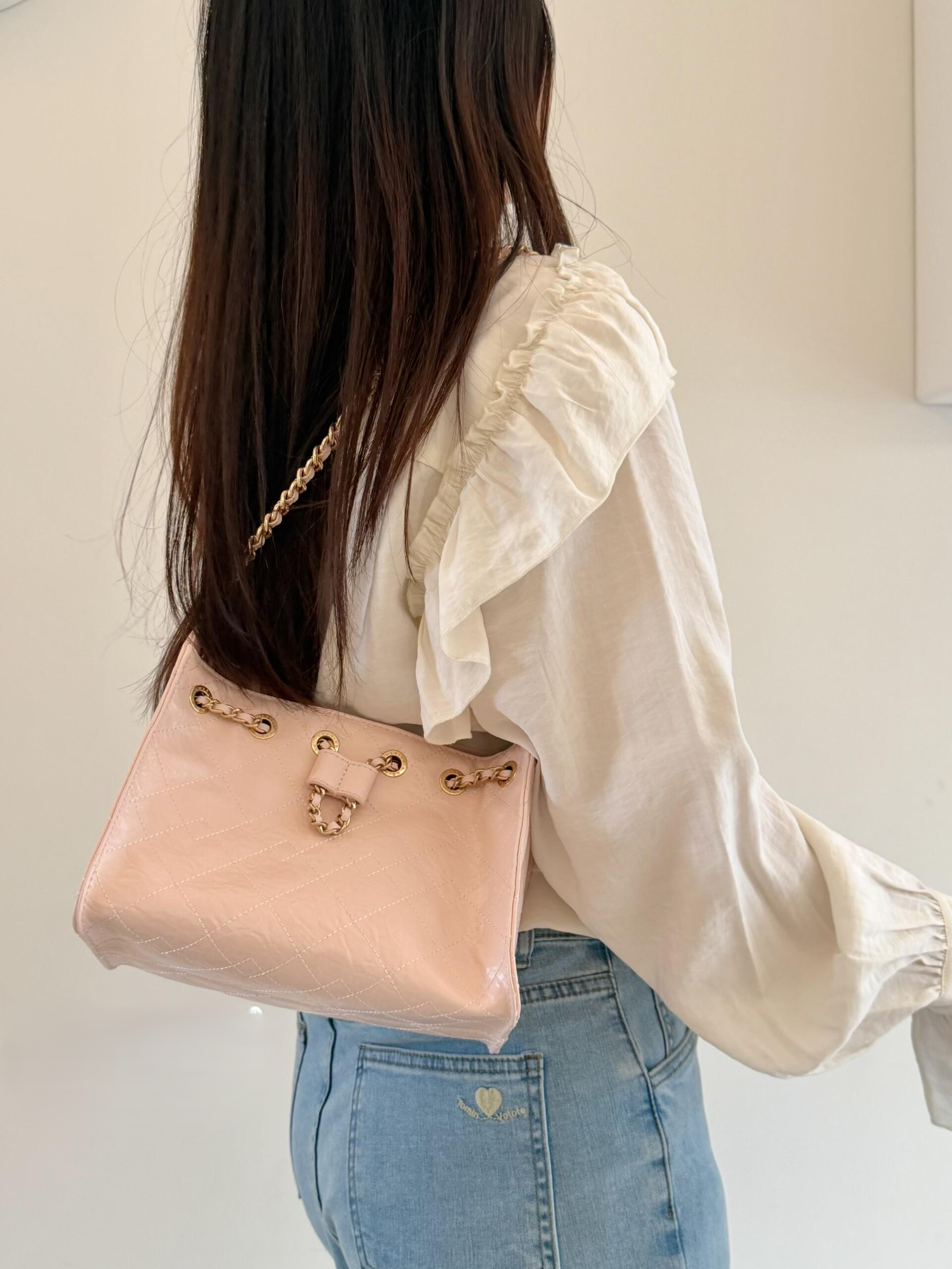 ＜預購＞ 小ck Hobo bag 造型 金色鏈帶手提肩背包