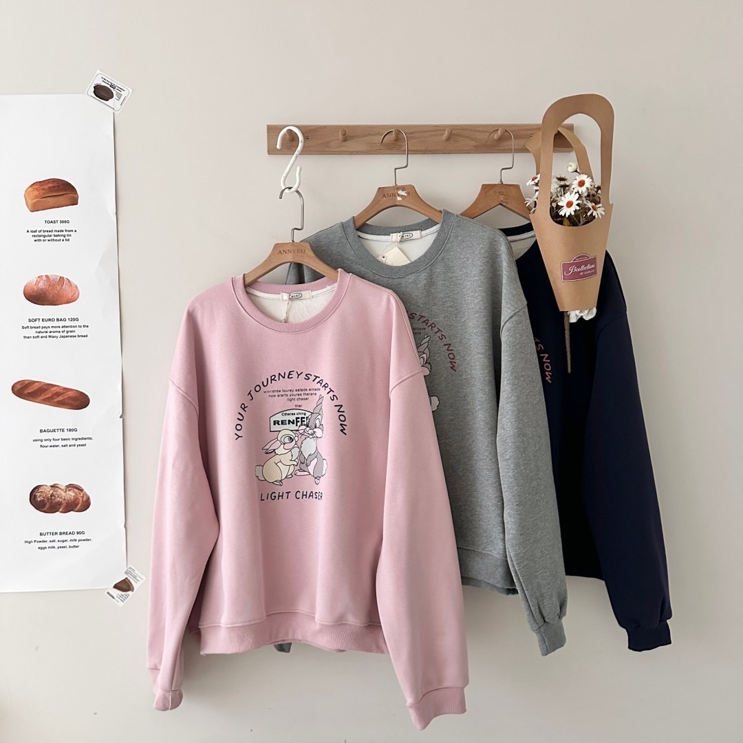 ㅣ現貨ㅣ𝟭𝟱𝟰𝙨𝙝𝙤𝙥 兔兔內刷絨大學T