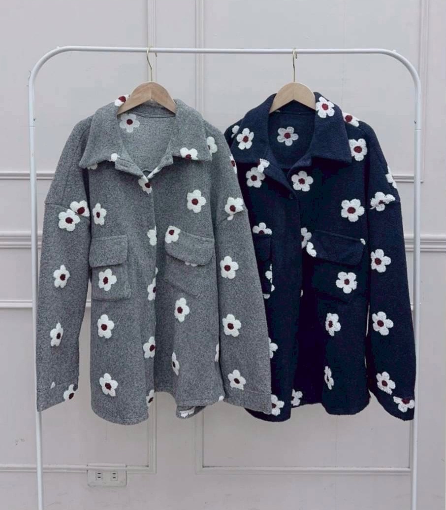 ㅣ現貨ㅣ𝟭𝟱𝟰𝙨𝙝𝙤𝙥 小花複合毛呢翻領外套