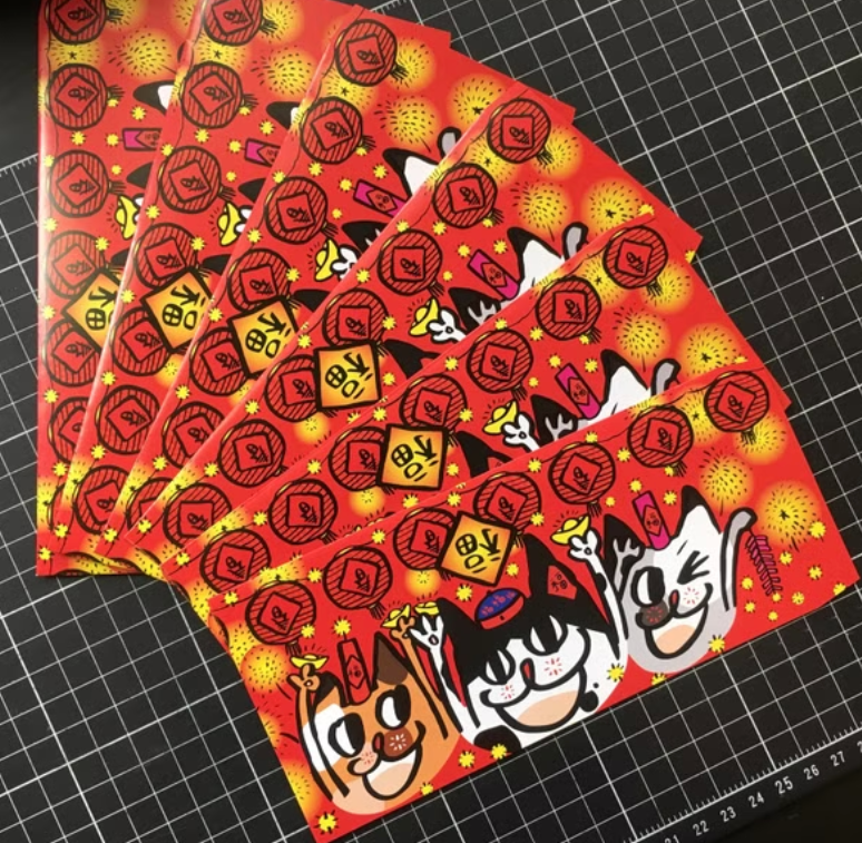 喵喵敲嗨熏紅包袋一包五入