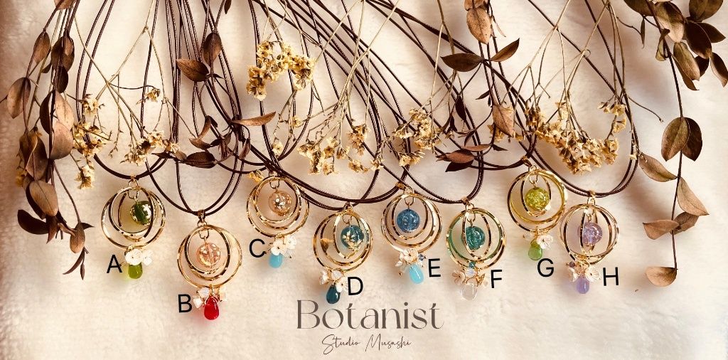 Botanist-三環花卉皮繩項鍊