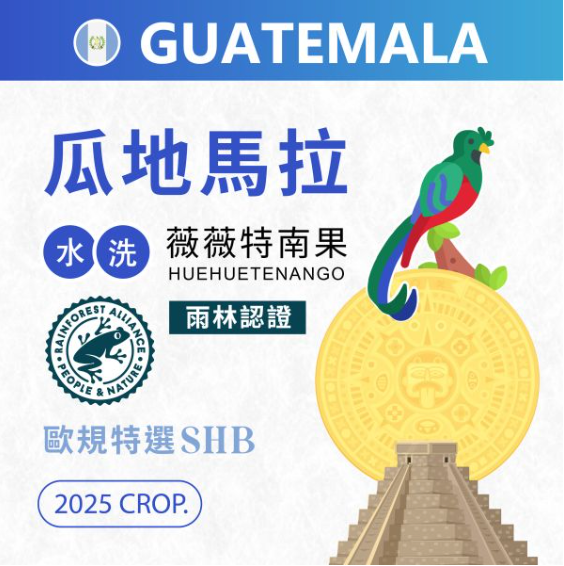 （淺中焙） 瓜地馬拉 | 薇薇特南果 | SHB 歐規特選 | FRA 雨林認證