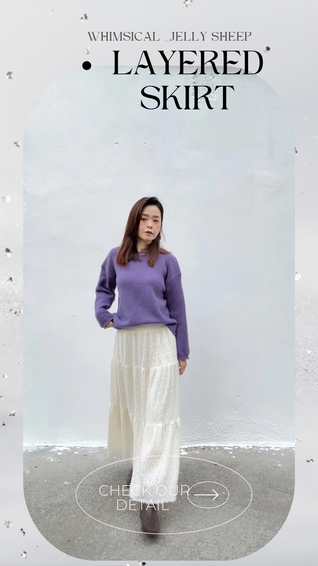 不是少女才能穿蛋糕裙-重工面料絲絨毛感蕾絲蛋糕裙