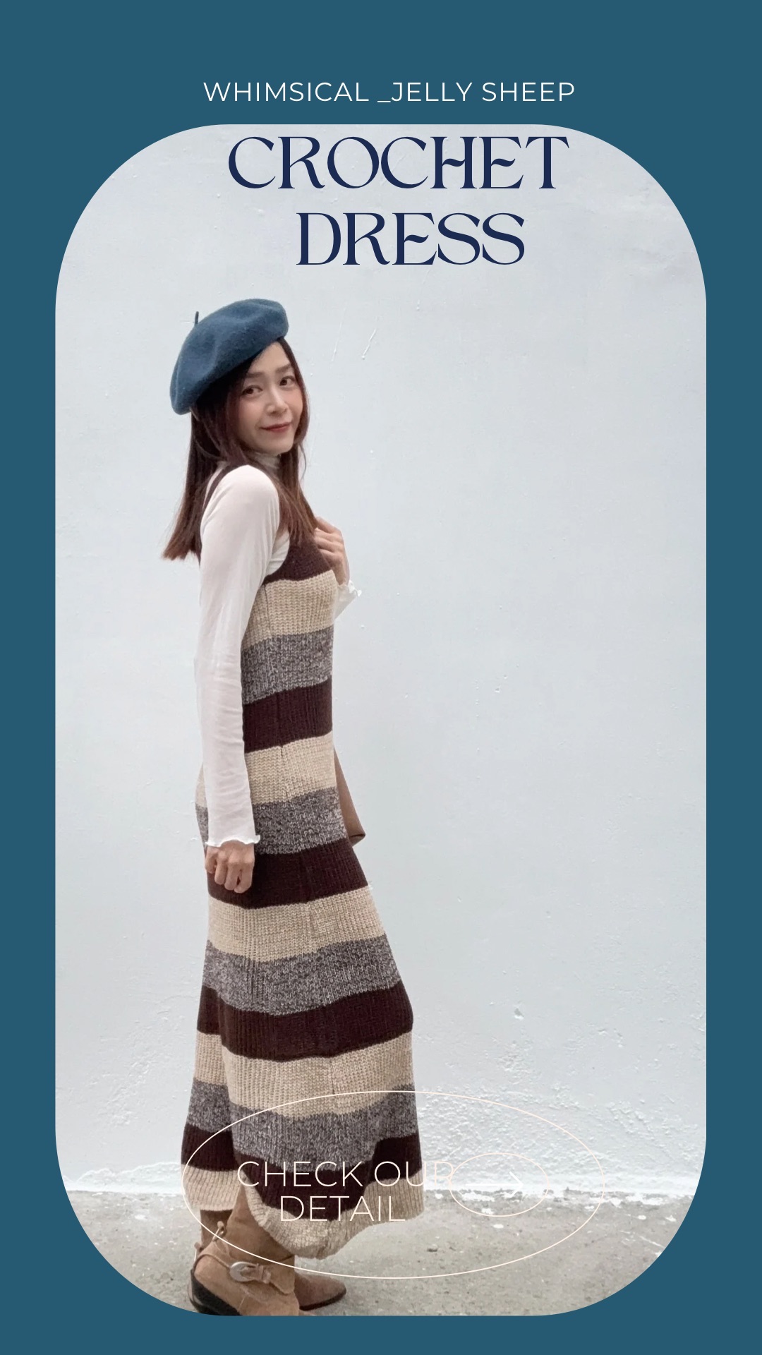 美拉德條紋針織洋裝-SIZE最大到3XL（肉肉女孩可以閉眼收）