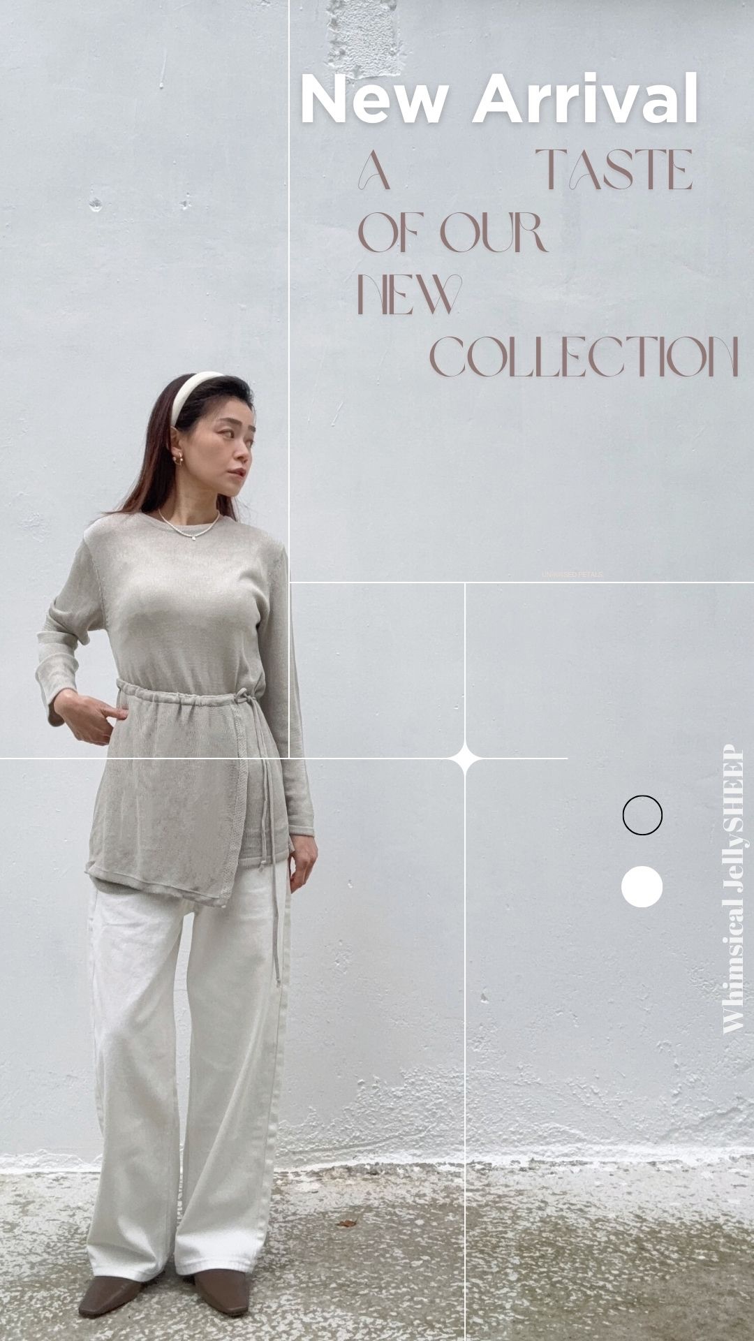 春天慵懶感-造型薄針織圍裙長版上衣