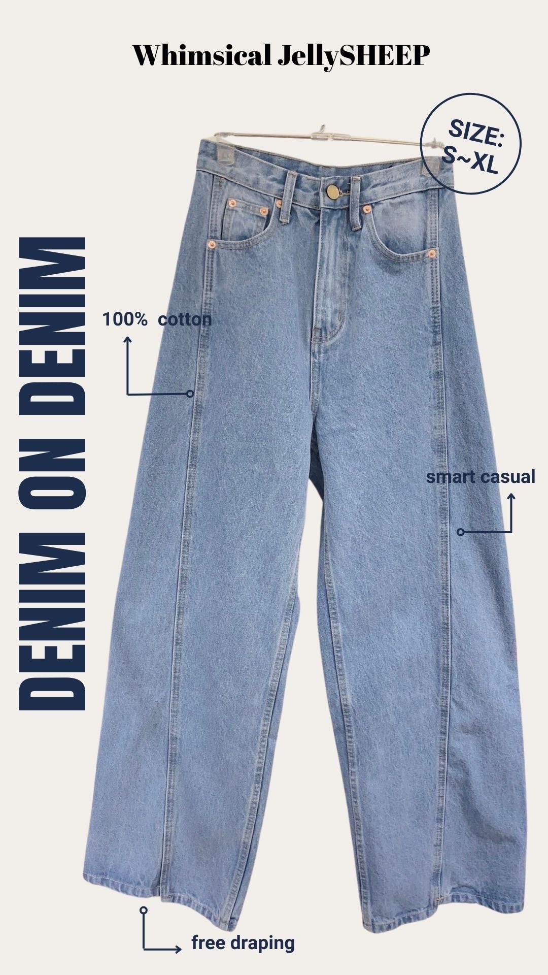 韓－熱賣暢銷款－顯牛仔褲　梨形＆跨寬女孩必需來一件