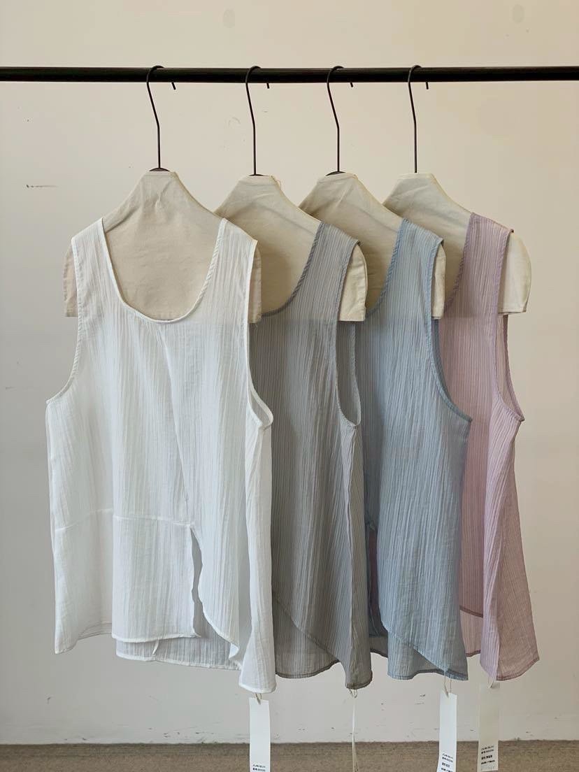 夏天就是要涼涼－麻紗透膚衫-PA825230