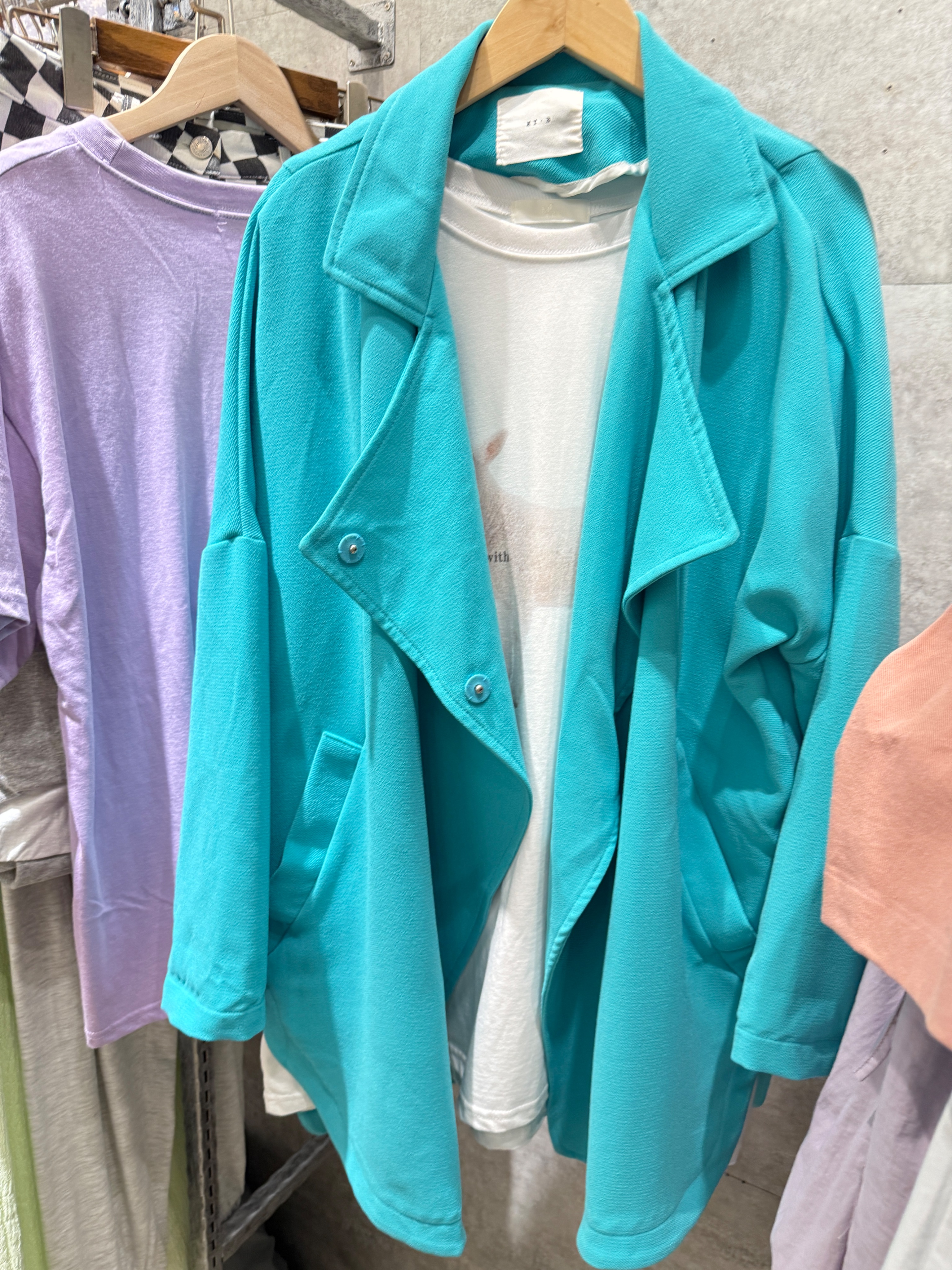 🇰🇷韓國選品-☁️天空藍造型風衣式西外