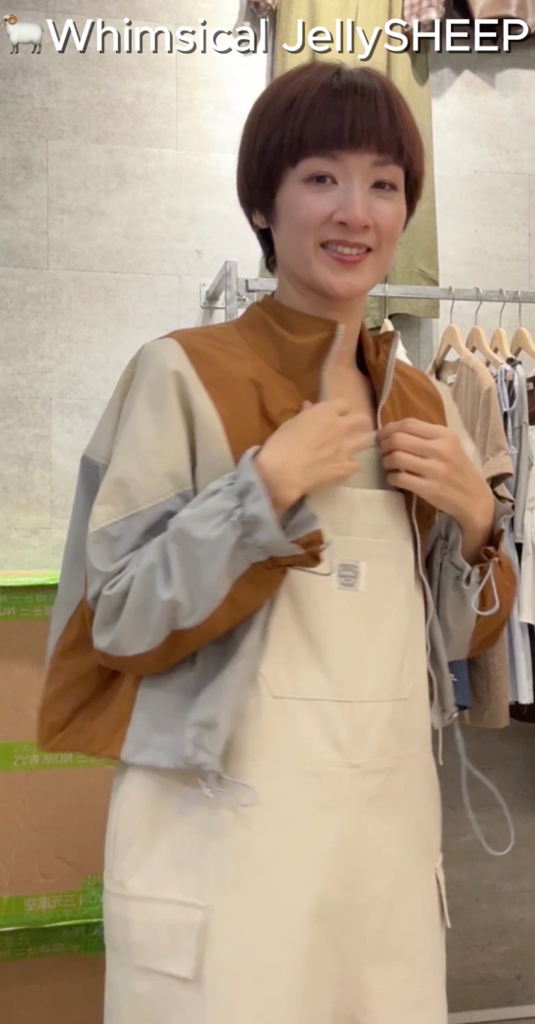 🇰🇷韓-自然觀查家-🤎🩵拼接色塊短版工裝外套防曬單品