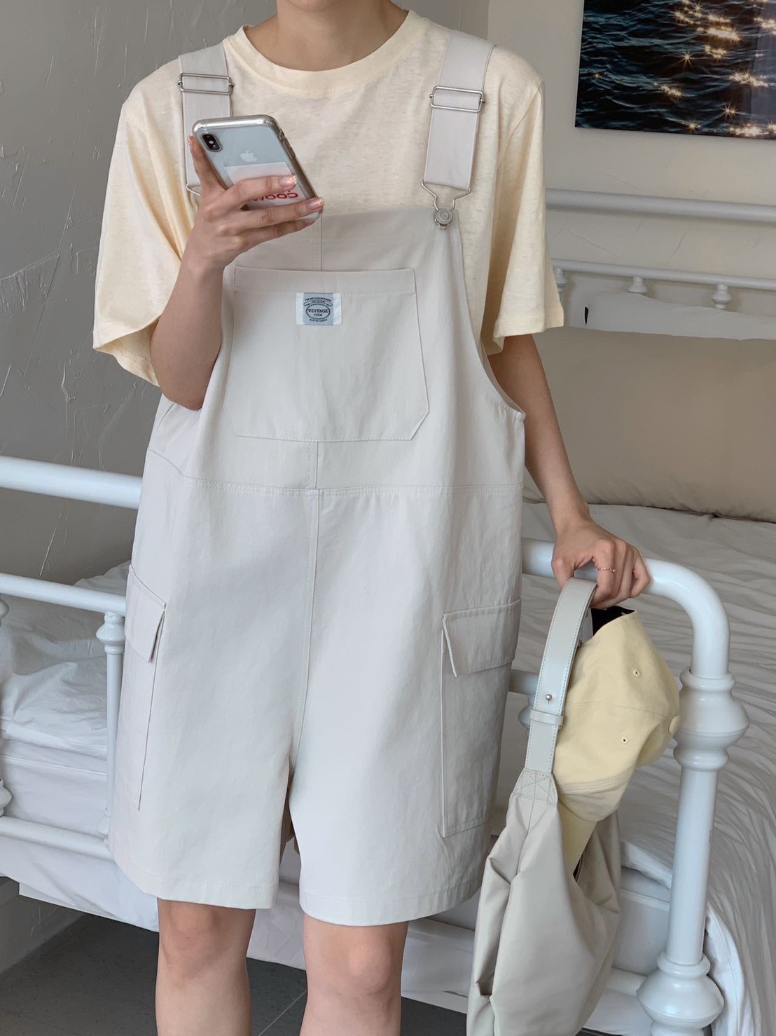 🇰🇷韓-生活甜糖-P03米色吊帶褲