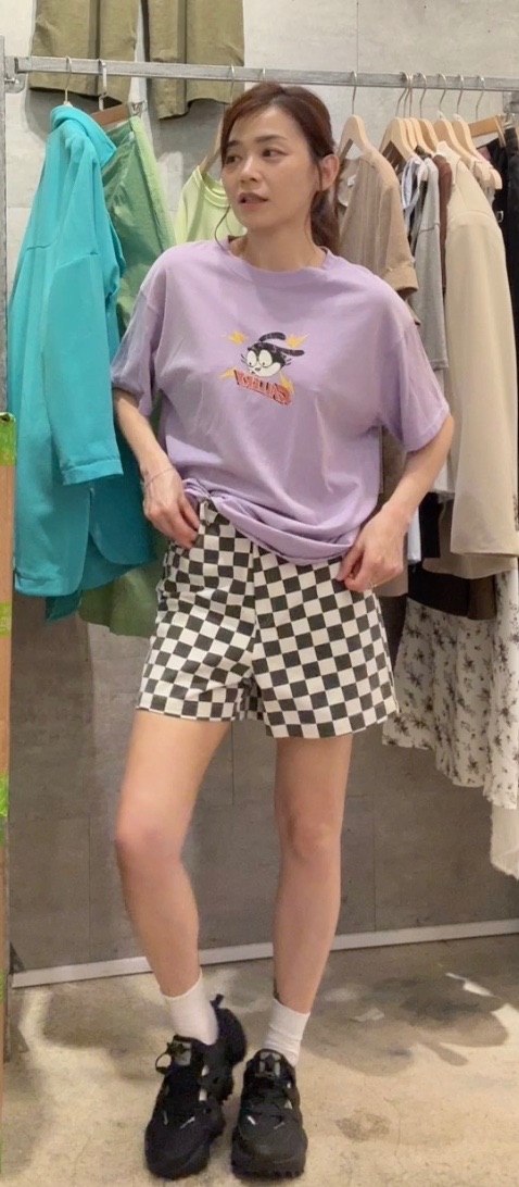 🇰🇷韓-幸運日P03🖤🤍棋盤格牛仔布５分褲