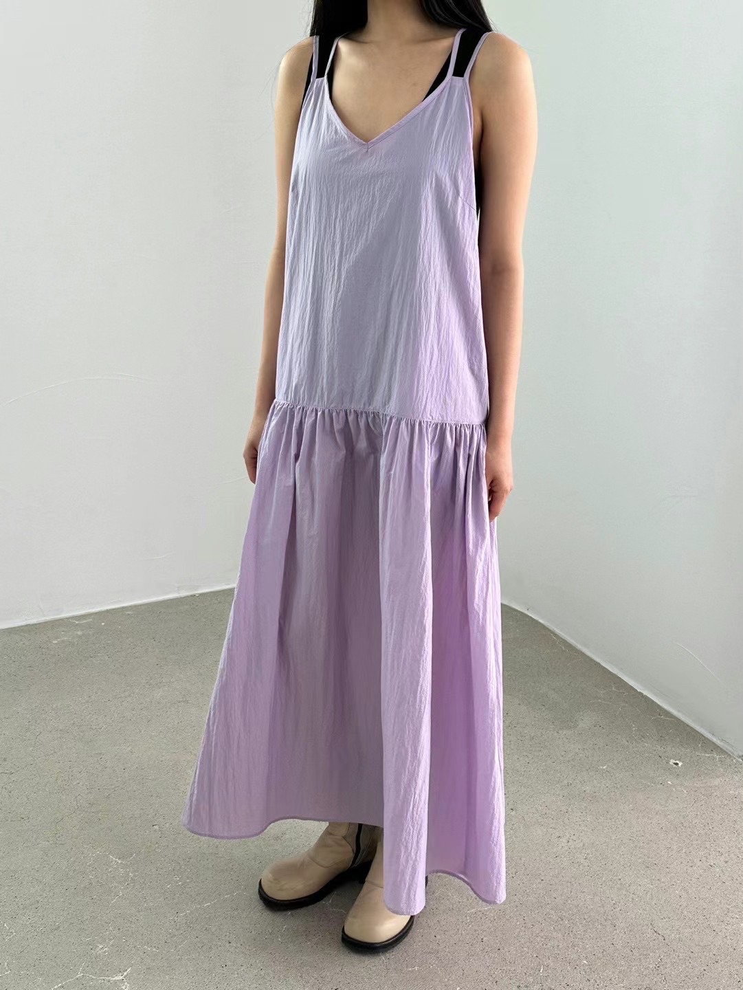 🇰🇷韓－D02 薰衣草後綁帶造型長洋裝
