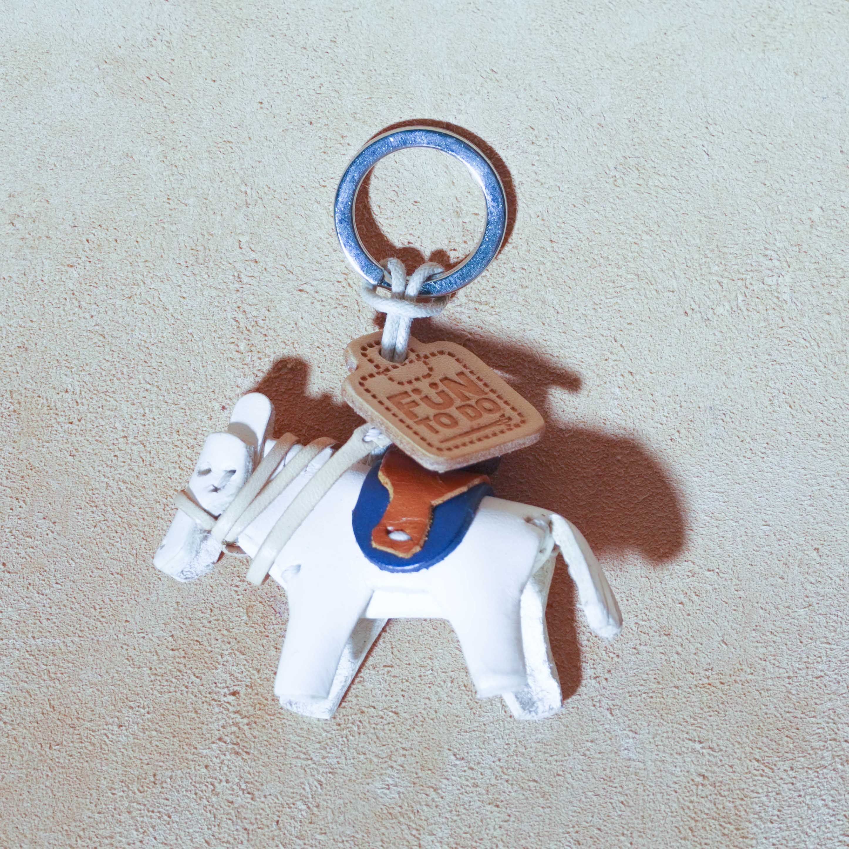 動物森林-小馬-真皮植鞣 皮革鑰匙圈 吊飾 動物造型