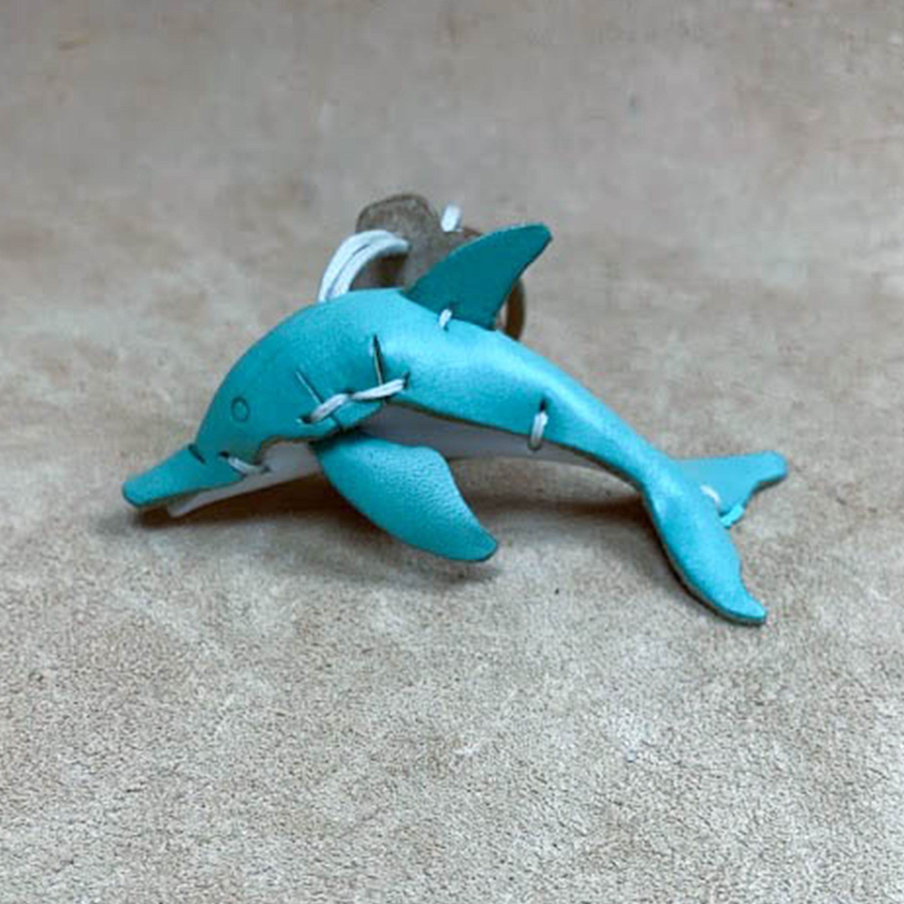 海洋生物-海豚-真皮植鞣 皮革鑰匙圈 吊飾 動物造型