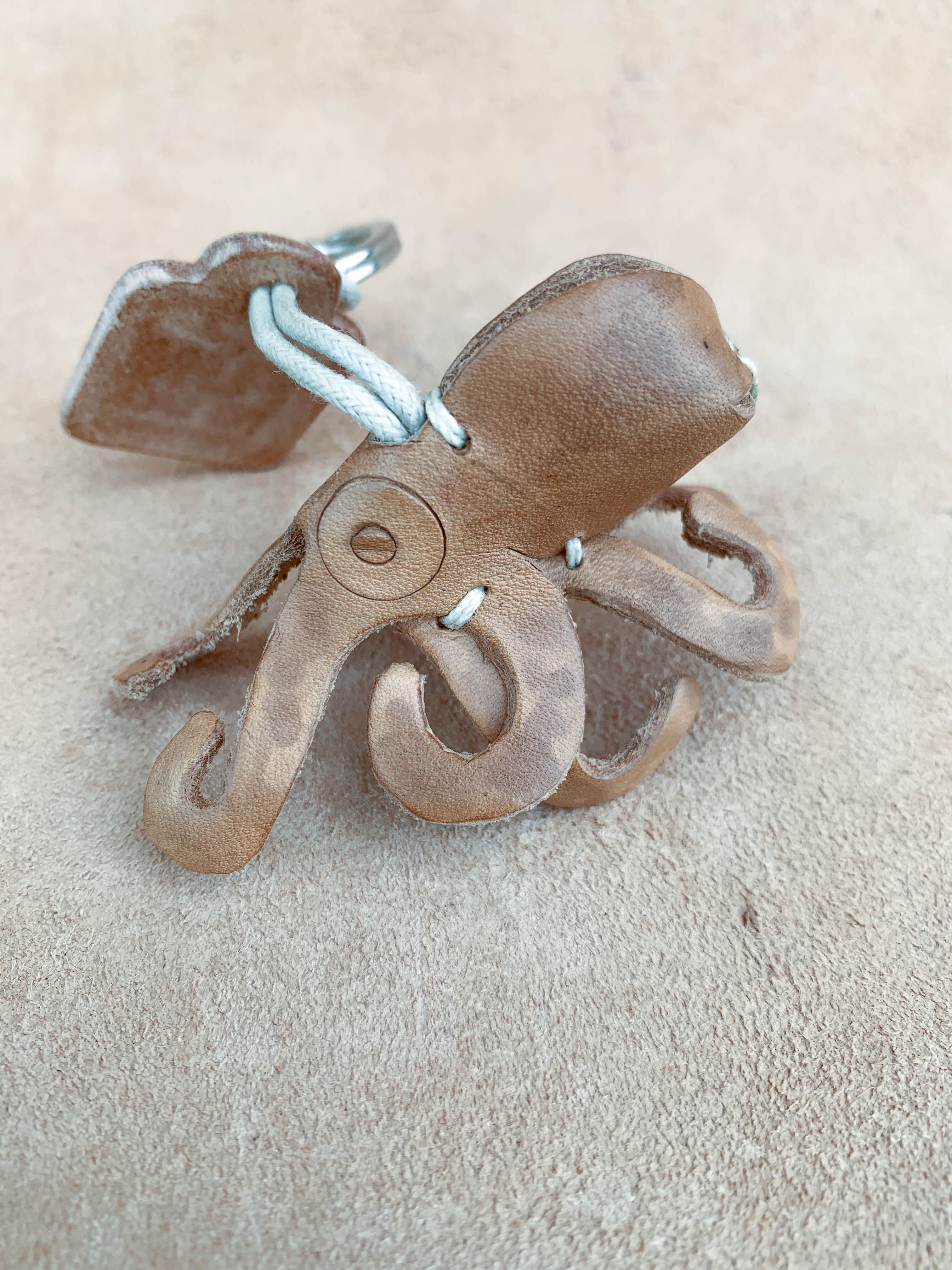 海洋生物-章魚 -真皮植鞣 皮革鑰匙圈 吊飾 動物造型