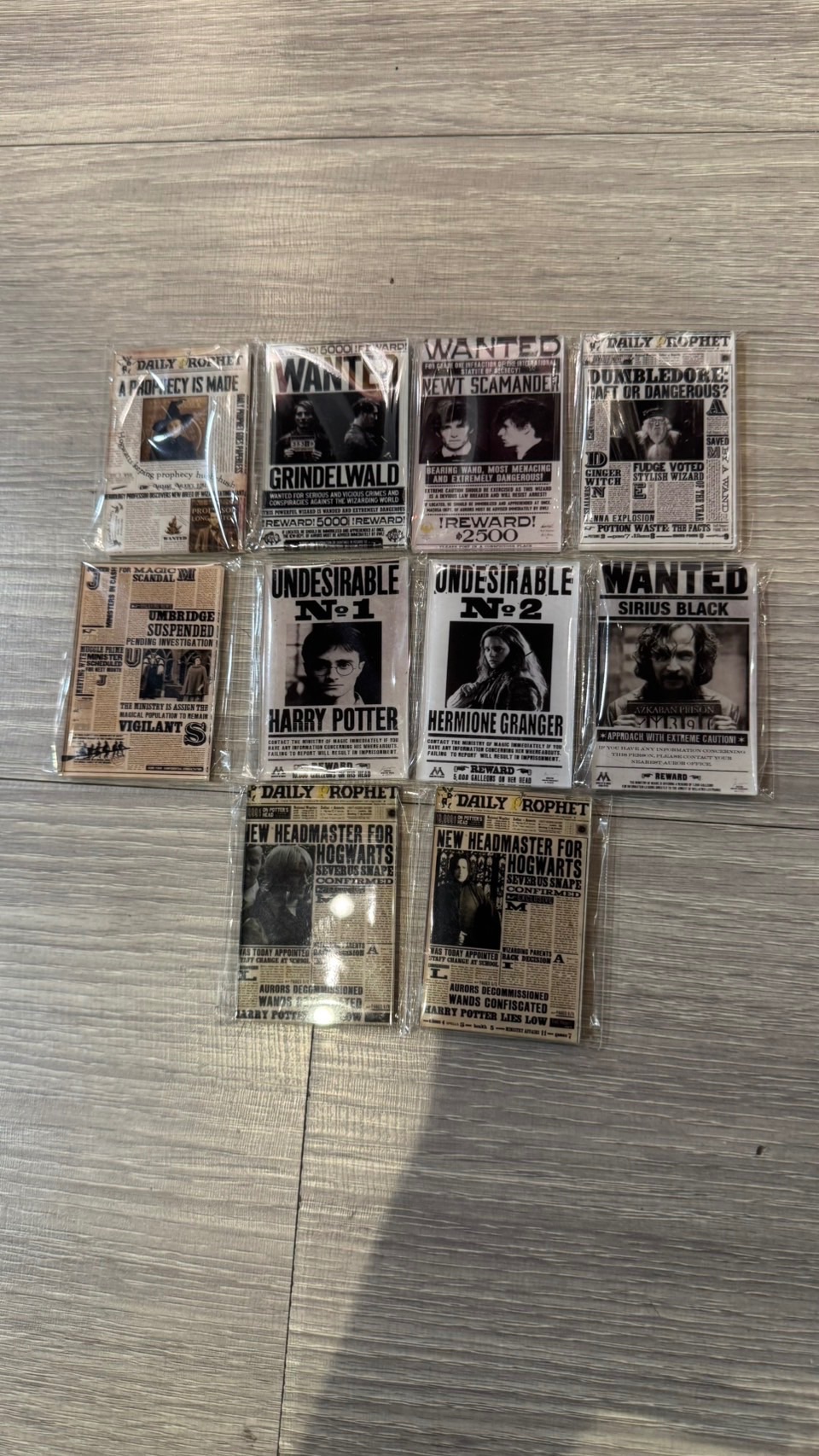 哈利波特報紙磁鐵 10入