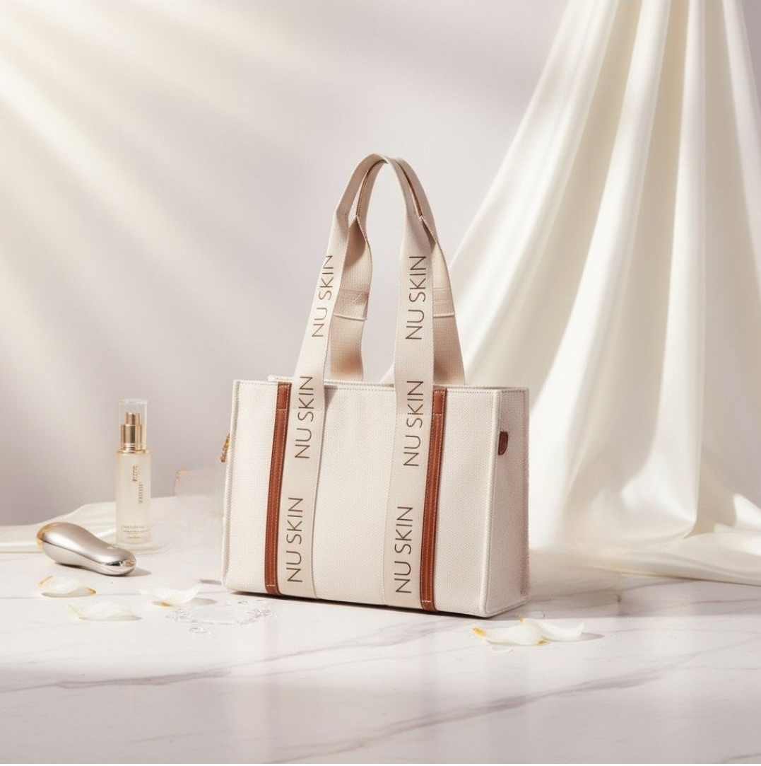 如新週邊質感帆布包 托特包女大容量帆布超高質感編織手提袋 Nuskin週邊小香風購物袋