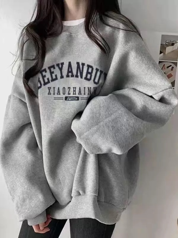 純棉灰色字母美式大學t