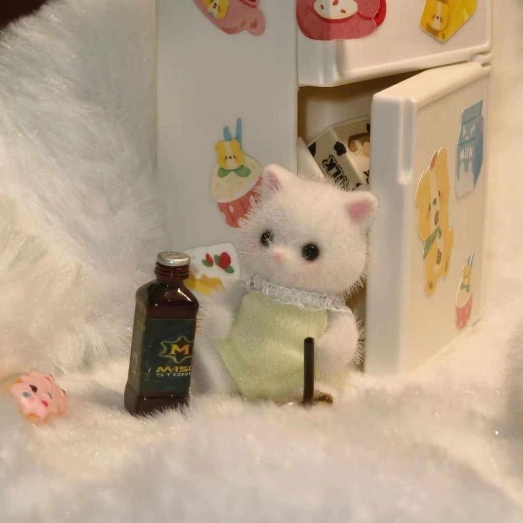 可愛卡通森貝兒家族波斯貓迷你玩偶擺件毛絨公仔送閨蜜生日復刻