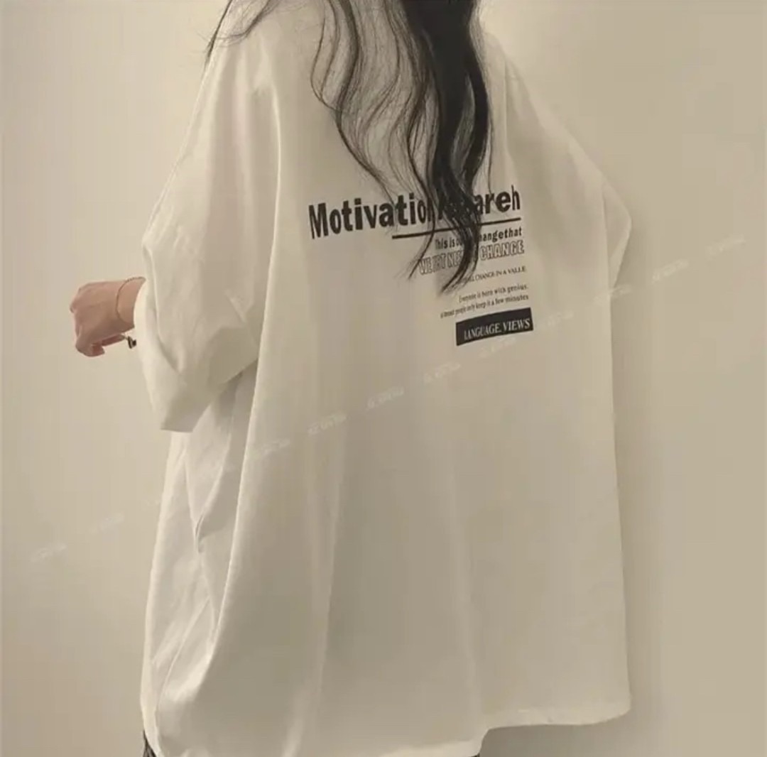 潮牌100%含棉短袖T恤女裝ins潮韓版2023年上衣服寬松夏網紅中長款