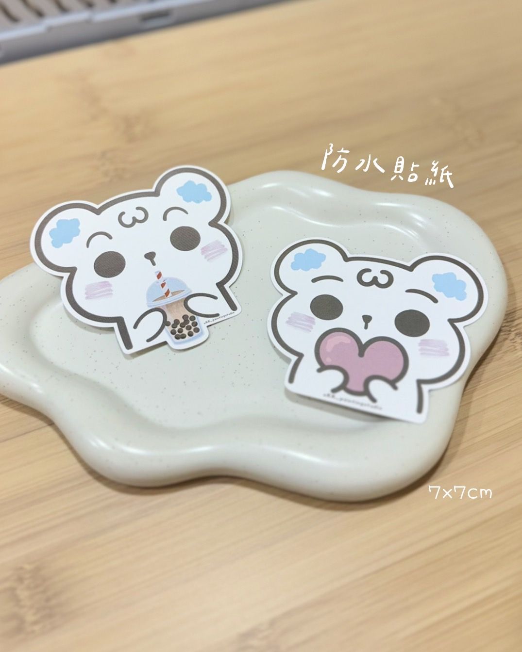 棉花糖熊熊防水貼紙
