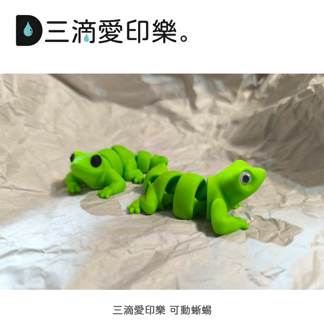 【三滴愛印樂】3D列印 可動蜥蜴