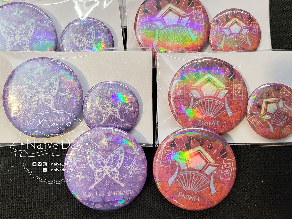 鬼滅之刃｜童磨、胡蝶忍印象小徽章（復刻）＜二創＞