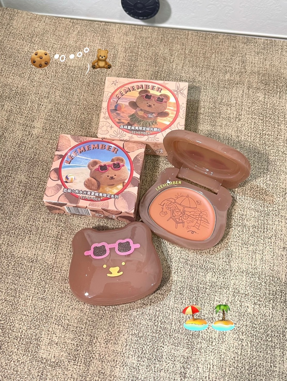 曬黑的小熊🐻來啦 .ᐟ.ᐟ荔萌夏威夷限定 腮紅膏 緞光高光提亮