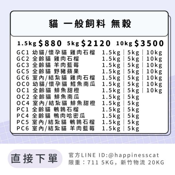 FC-1 法米納 貓糧 一般飼料 無穀