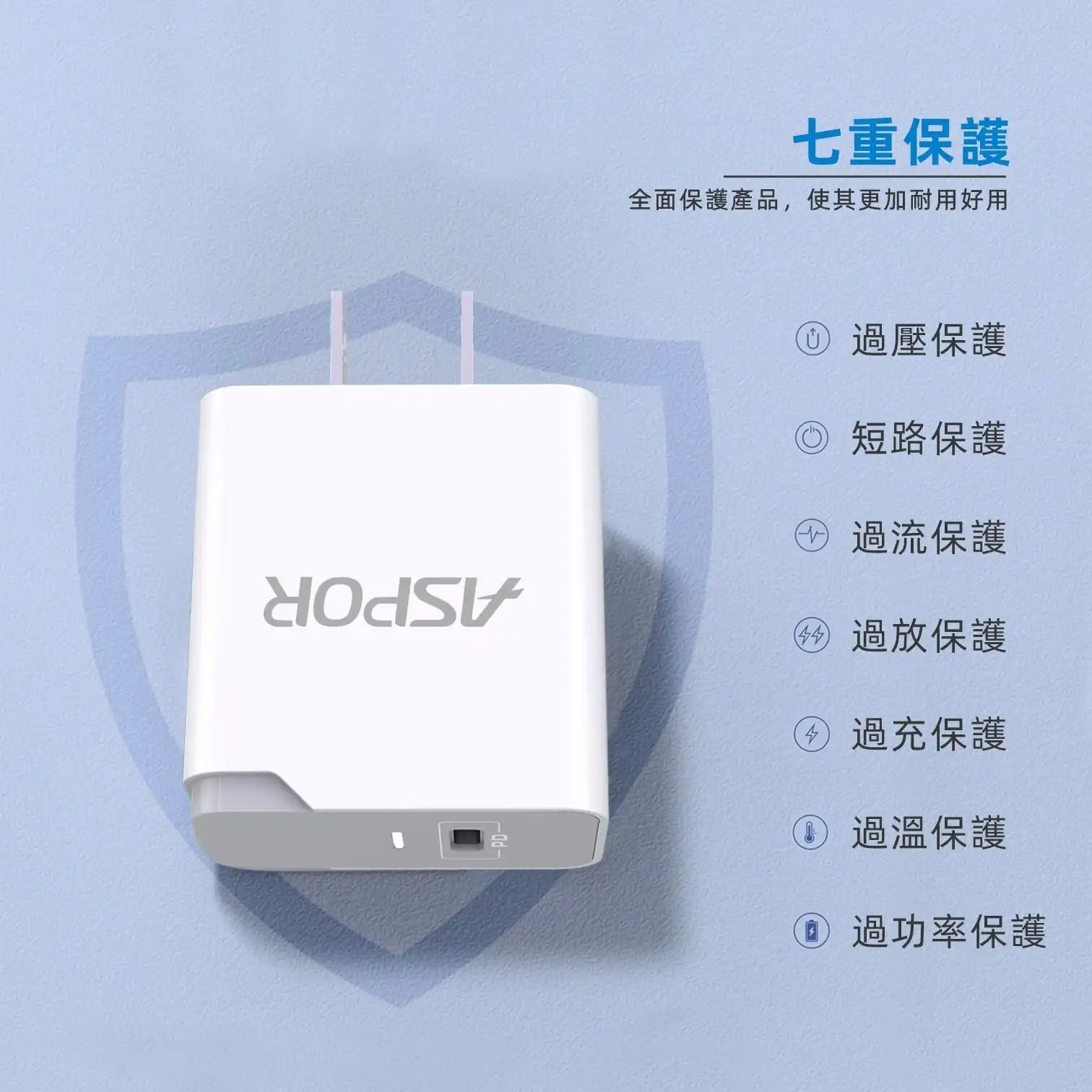 ASPOR 20W + 27W四合一快充線 - 3組免運