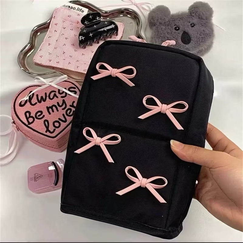 🎀🖤設計款法式蝴蝶結化妝包 洗漱包 容量超大！