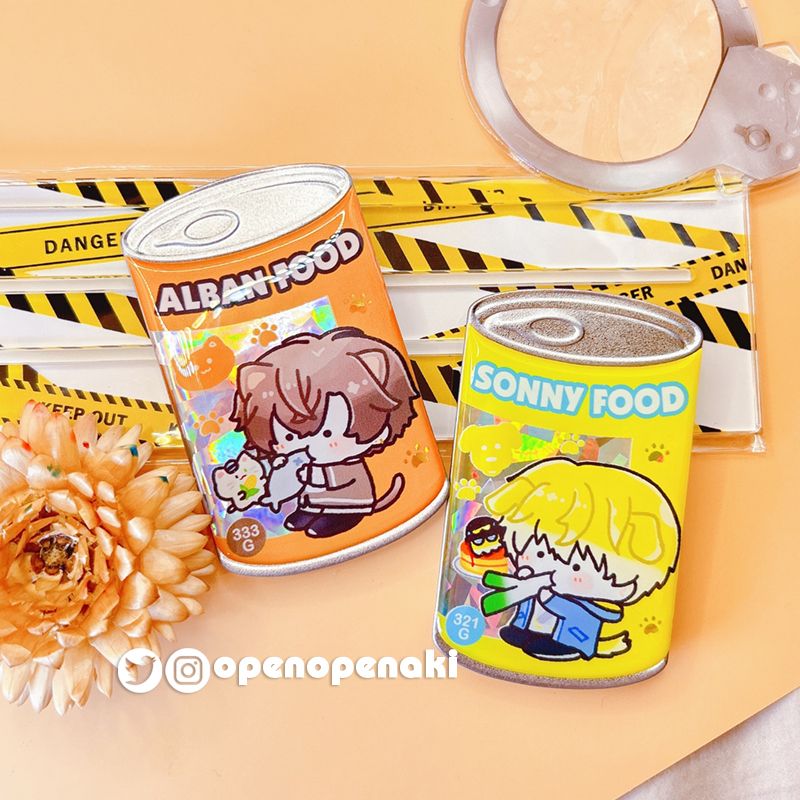 Sonny狗罐罐、Alban貓罐罐（閃底亮面金屬徽章）