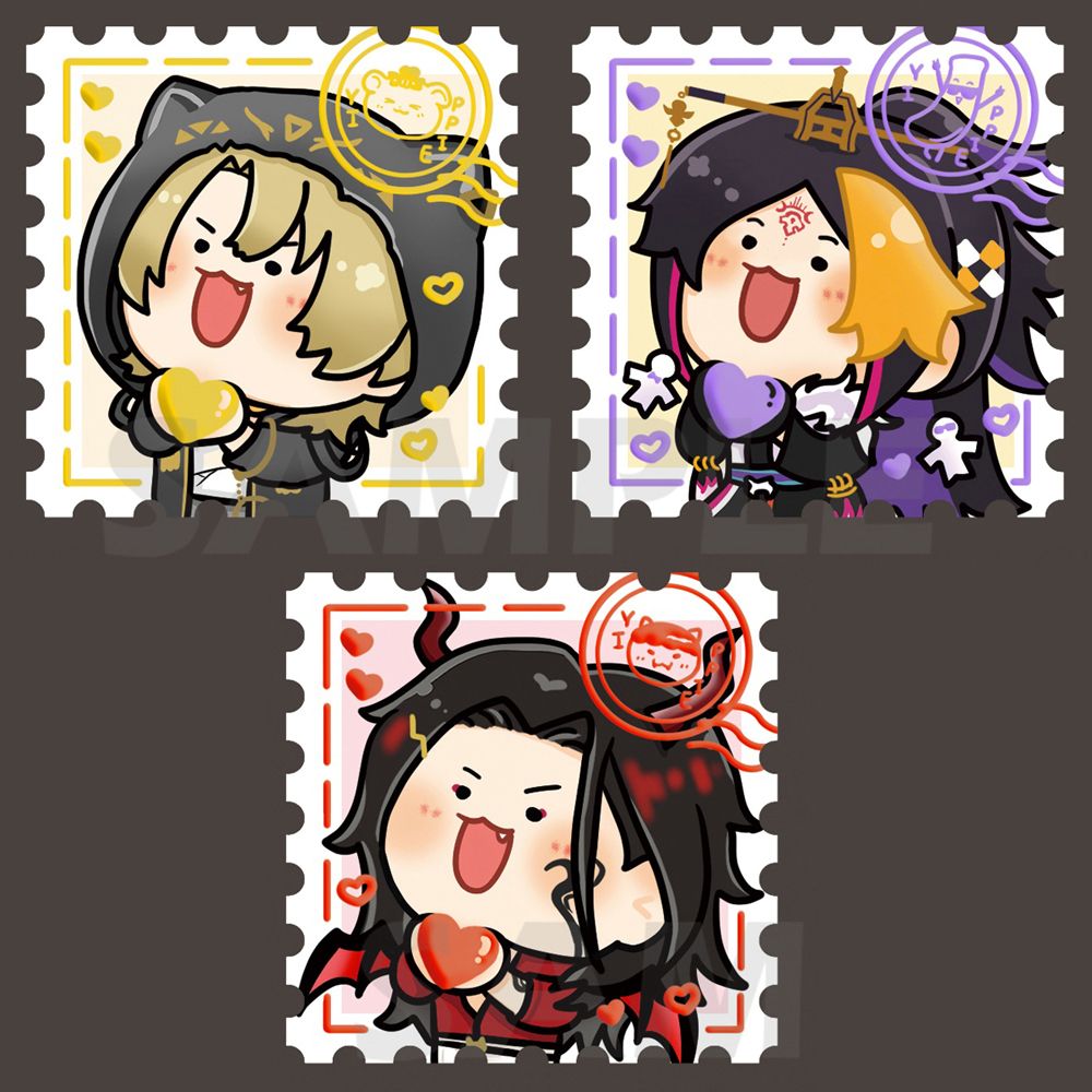 Luxiem2.0燙色郵票貼紙（3入組）