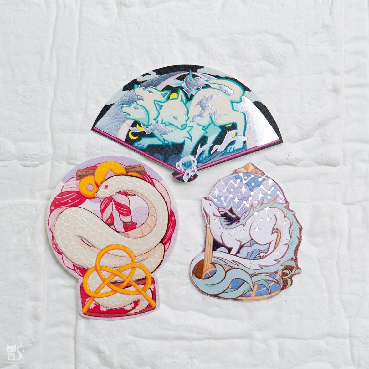 原創奇幻生物 燙色貼紙三張一組