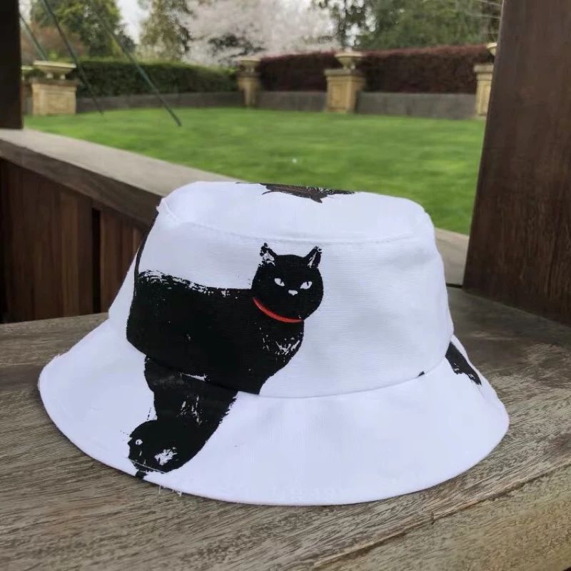 全新 清倉｜現🔥 小貓 漁夫帽 盆帽 帽子 我愛小貓咪貓奴必備綿麻防曬卡通塗鴉漁夫帽盆帽 飾品清倉 早衣服》
