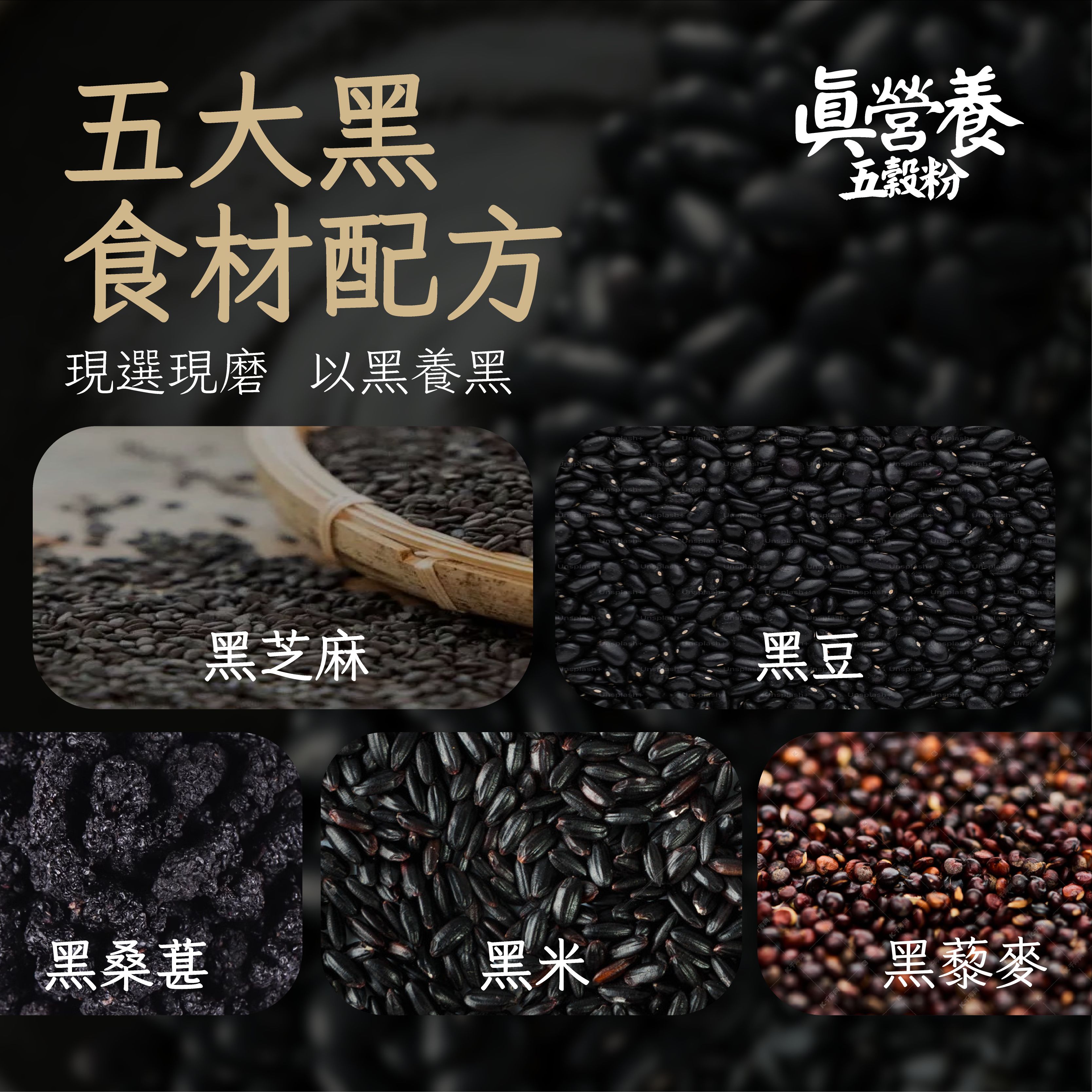五黑核桃粉（黑芝麻.桑葚.黑米.黑豆.黑藜麥.核桃）