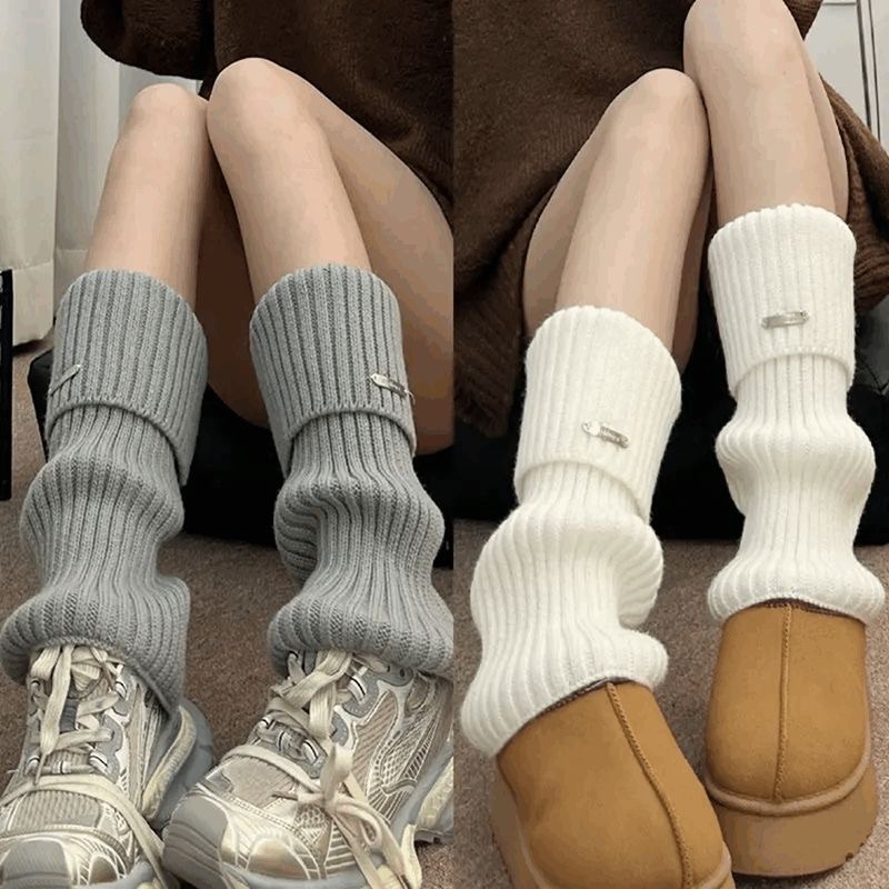 秋冬y2k金屬扣堆堆襪
