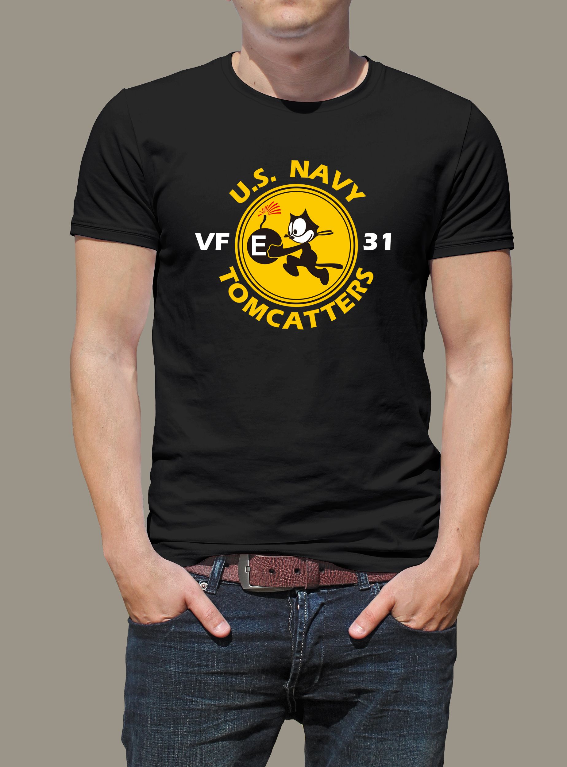 零碼出清*VF-31雄貓人中隊F-14菲力貓T-Sshirt （排汗布）