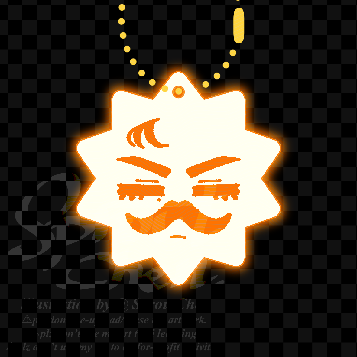 地。- 多的施密特太陽夜光橙吊飾