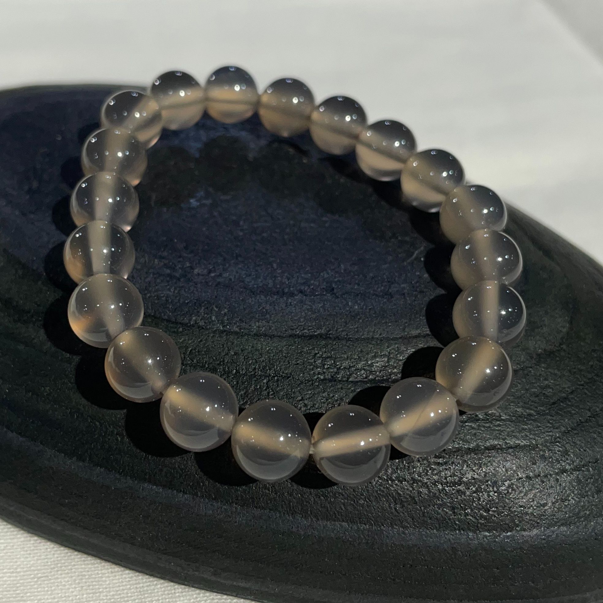 灰冰瑪瑙玉髓手串