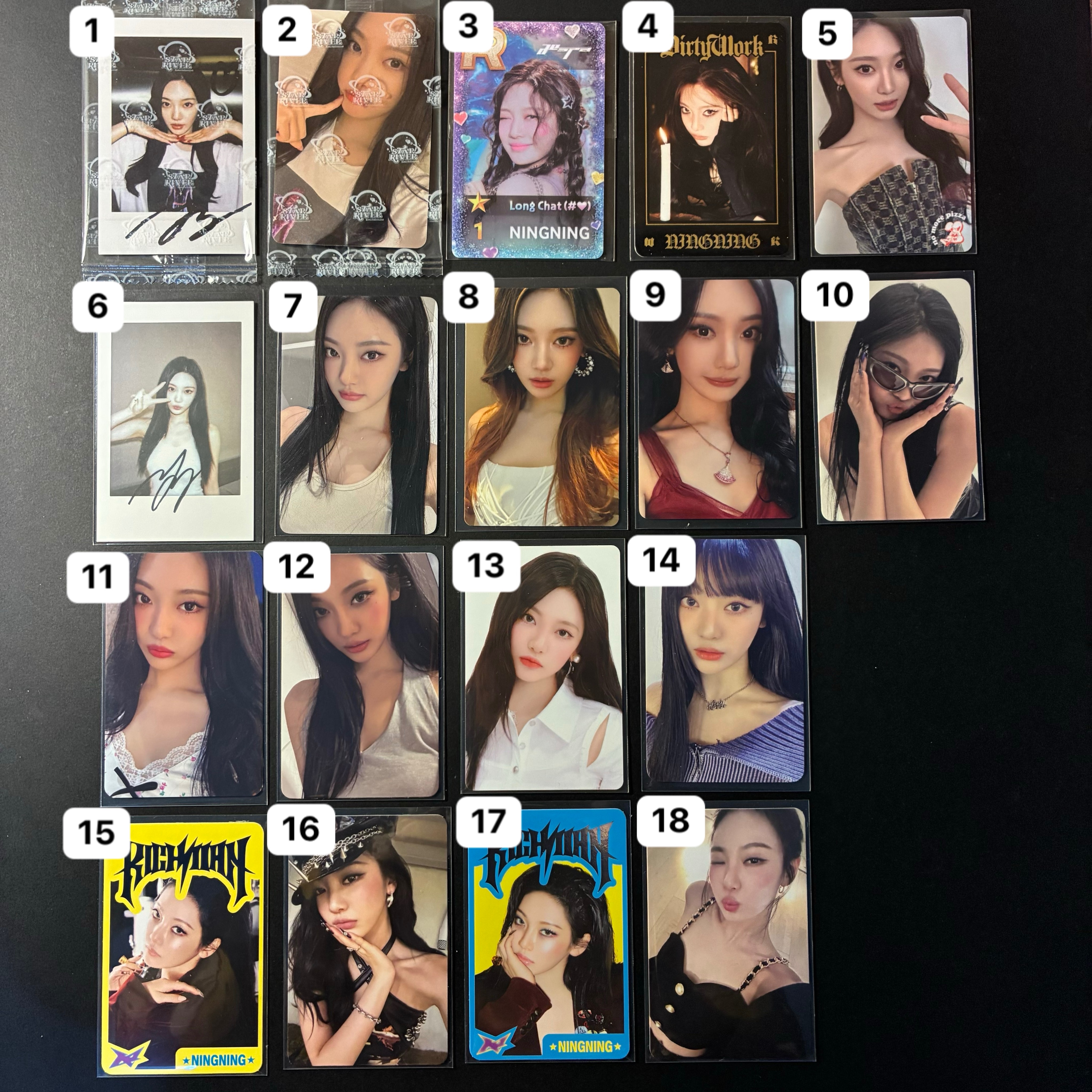 Ningning小卡（小卡默認廠損）此區有標示「🟡」可當綁卡❗️