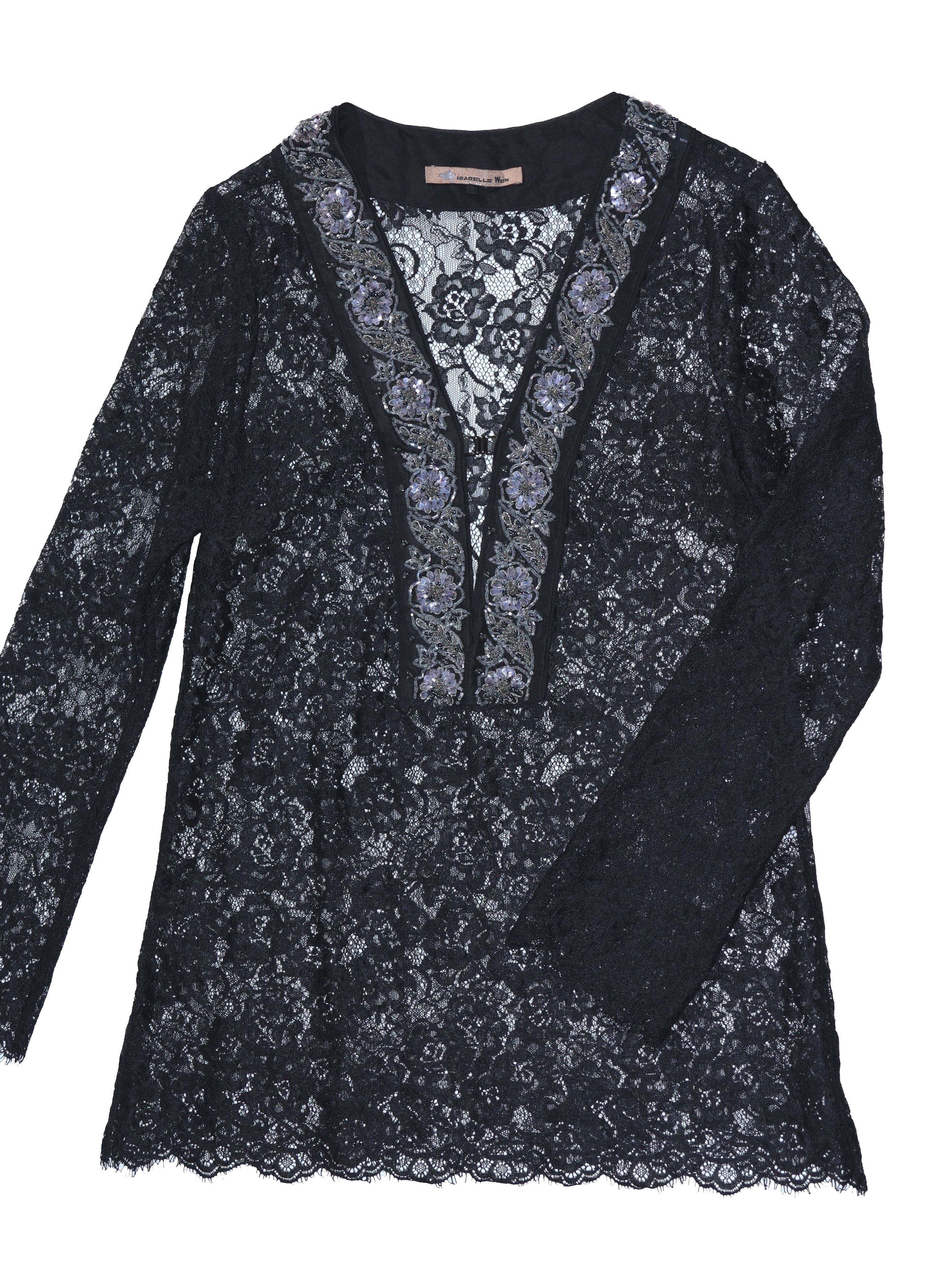中式蕾絲上衣 Delicate Beaded Lace Top